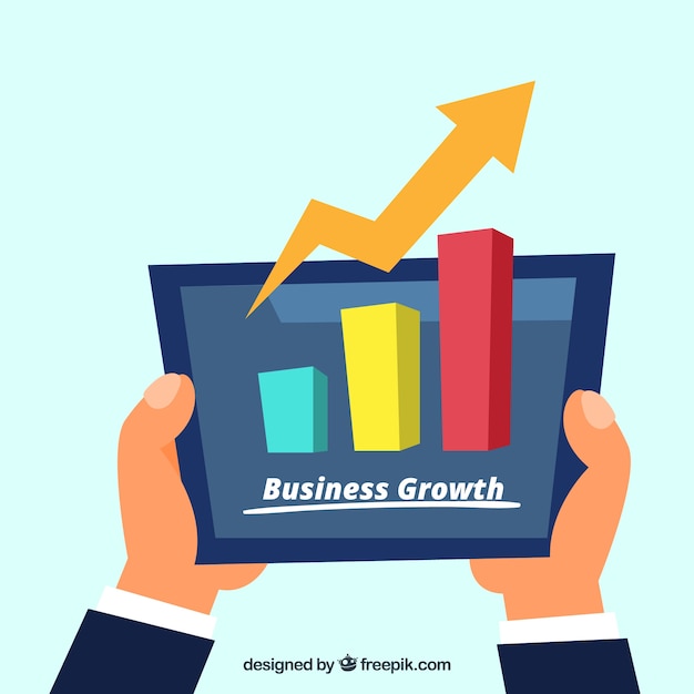 business concept with hands holding tablet