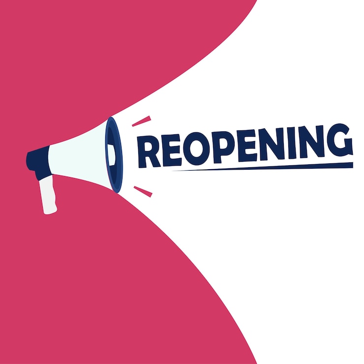 Vector business concepts with grand reopening text megafon vector illustration