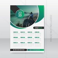 Business conference 2023 colorful one page wall calendar design template