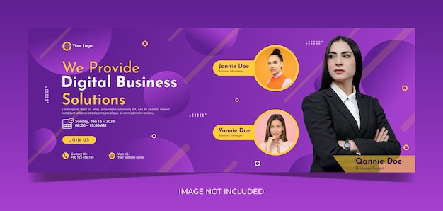 Business conference banner template design for webinar marketing