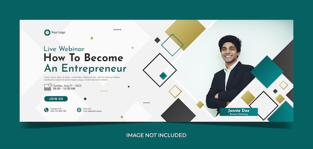 Business conference banner template design for webinar marketing