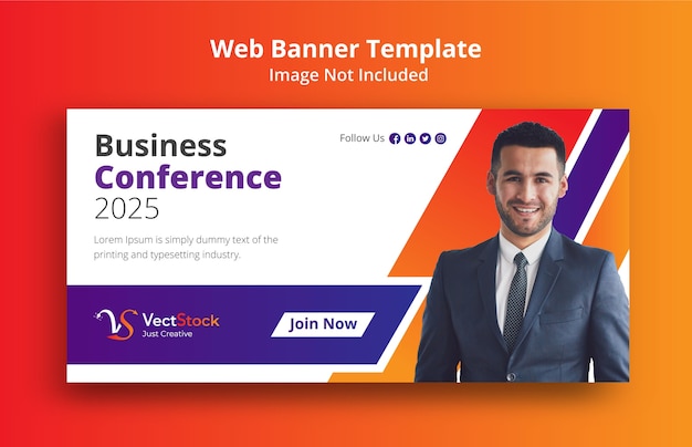 Vector business conference concept web banner template