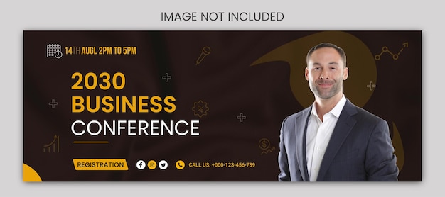 Business conference corporate social media facebook cover template