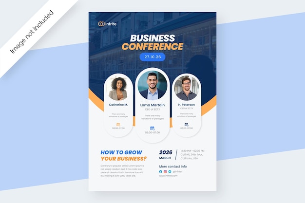 business conference flyer design template