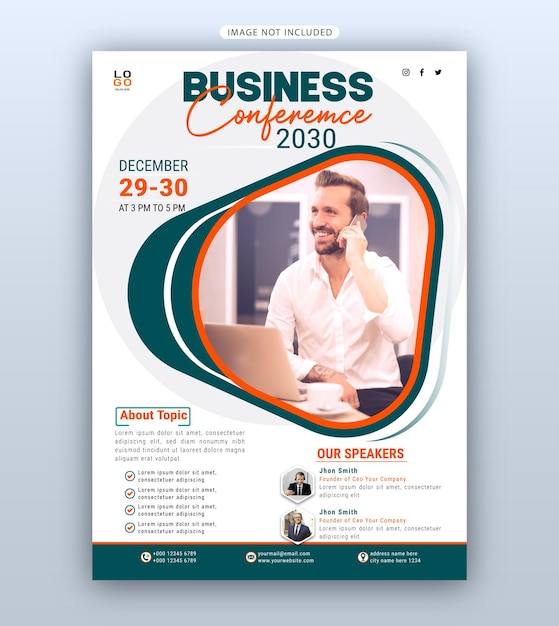 business conference flyer print template