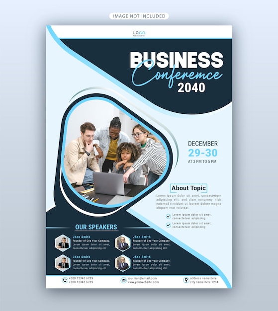 business conference flyer print template