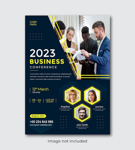 Vector business conference flyer template