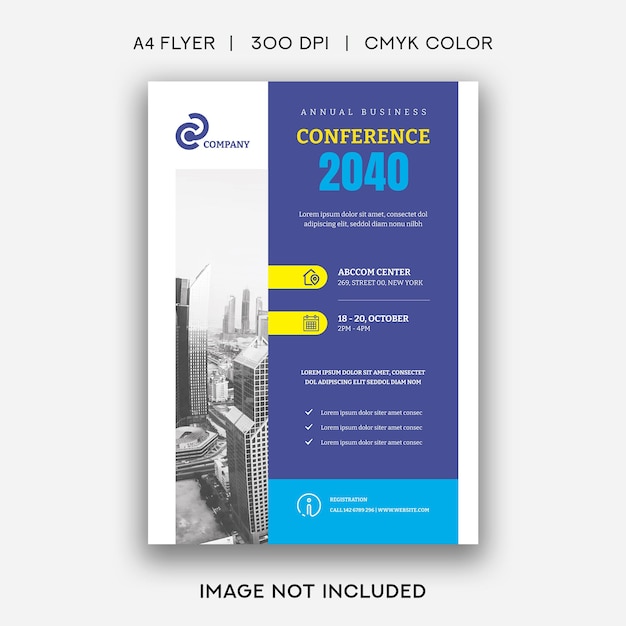 Vector business conference flyer