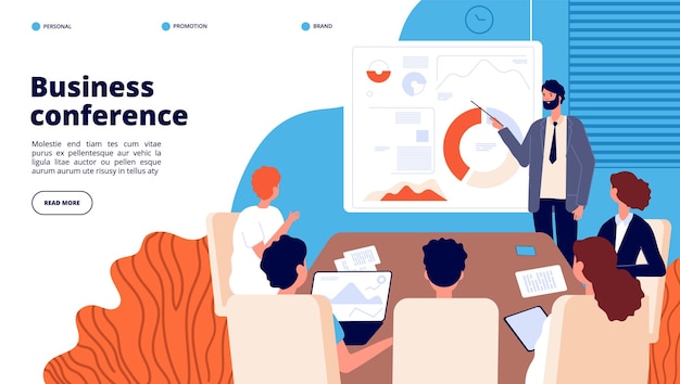 Vector business conference landing page