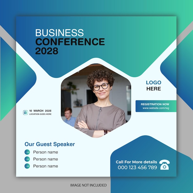 business conference  live webinar social media design template