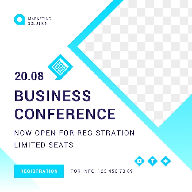 Business conference registration admission social media post copyspace internet advertising vector