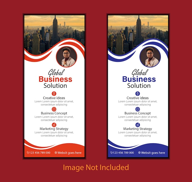 Business conference roll up banner template