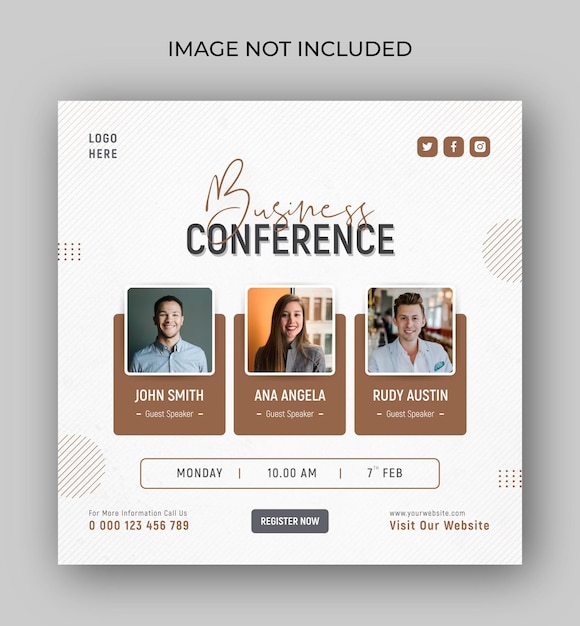 business conference social media banner post template