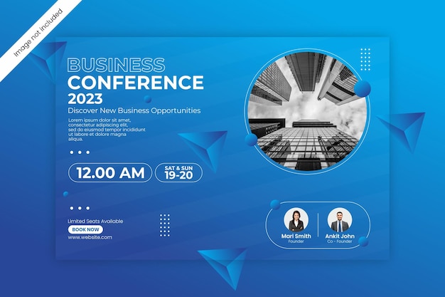 Vector business conference social media banner template