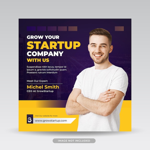 Business conference social media banner template