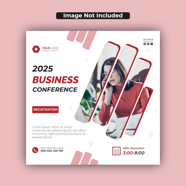 Business conference social media post template design