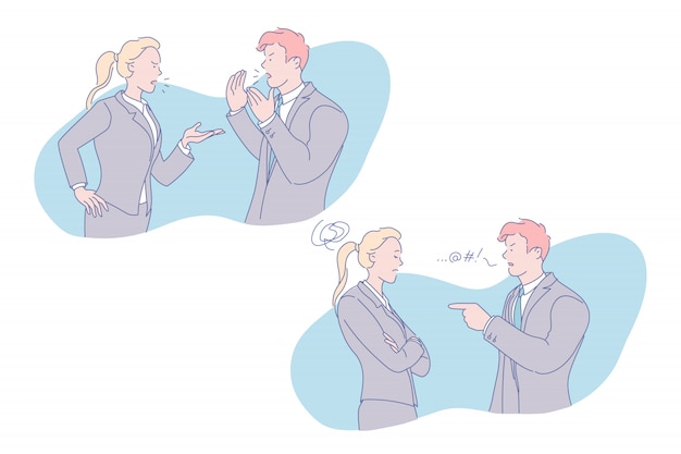 Vector business conflict illustration