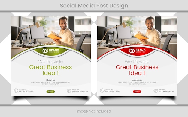 Business consultant agency social media post design