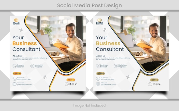 Business consultant agency social media post design