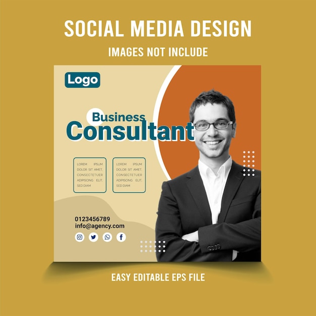 Business consultant corporate social media post template