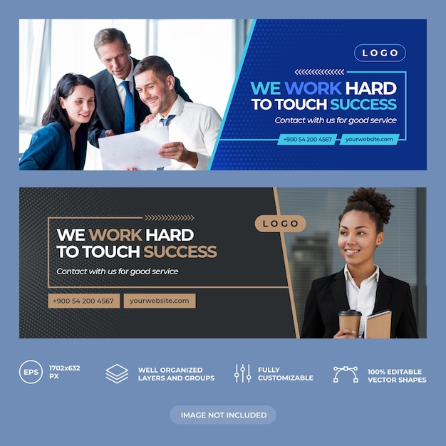 Vector business consulting facebook cover template