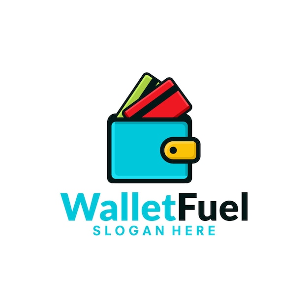 Business, consulting, finance logo of wallet fuel vector illustration