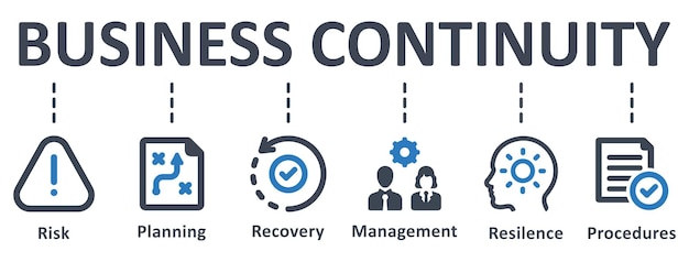 Business Continuity infographic template design with icons vector illustration business concept