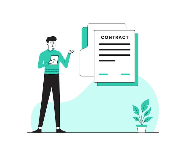 Business contract concept illustration