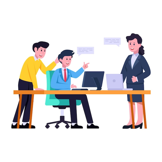 Business conversation flat illustration with high resolution