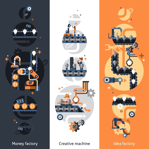 벡터 비즈니스 컨베이어 배너