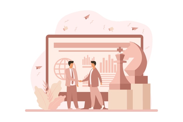 Business Cooperation Flat Design Illustration