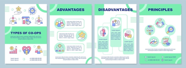 Business coops green brochure template