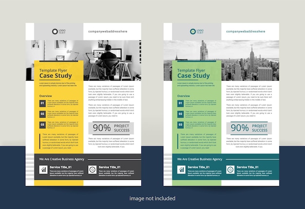 Vector business corporate case study flyers template