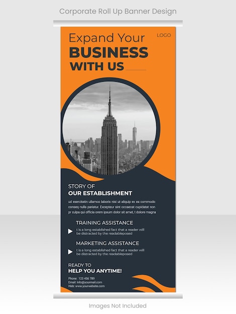 Business Corporate Company Roll Up Banner or  Display Standee Template