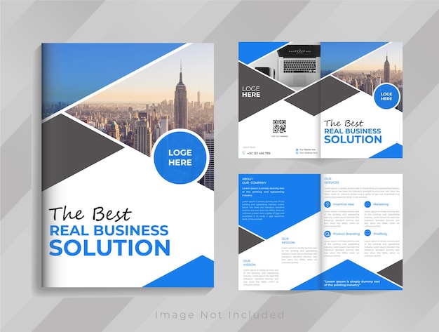 Business and corporate creative bifold brochure design template