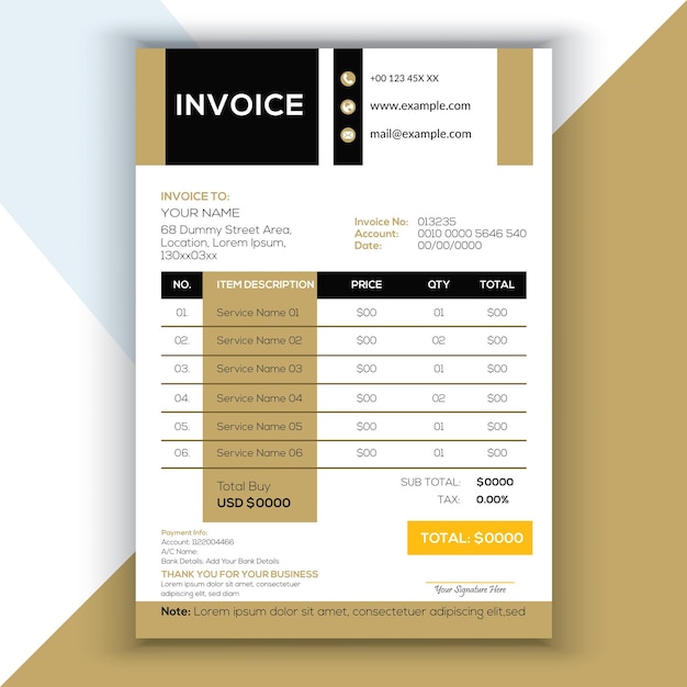 Business corporate creative invoice template Business invoice for your business