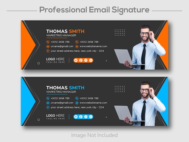 Vettore progettazione del modello di firma e-mail aziendale e aziendale