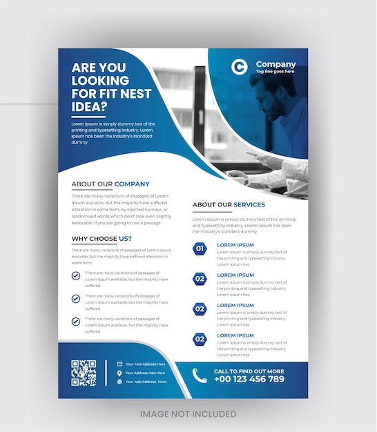 Business corporate flyer and brochure cover page design template