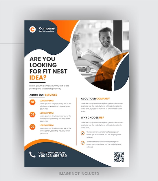 Vector business corporate flyer and brochure cover page design template