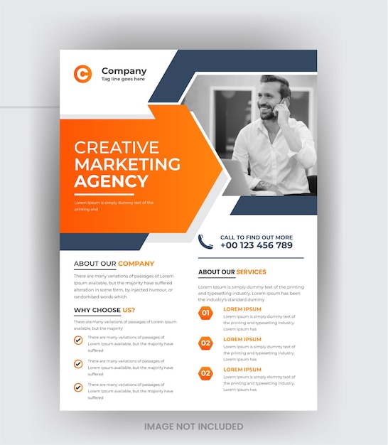 Business corporate flyer and brochure cover page design template