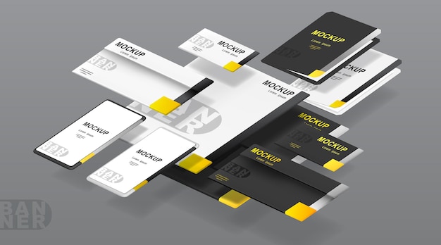 Vector business corporate identity template set.