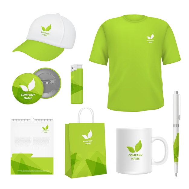 Vector business corporate identity. various souvenirs with advertizing templates