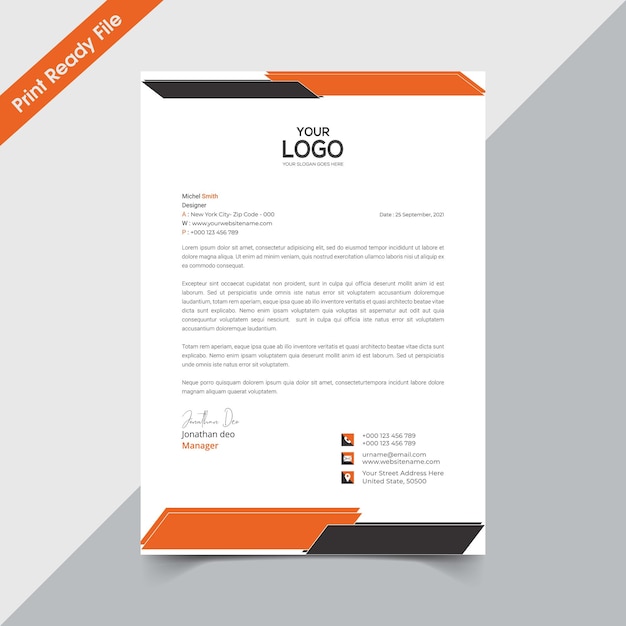 Vector business corporate letterhead design template vector