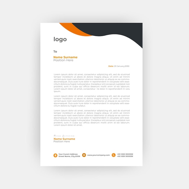 Vector business corporate letterhead template design