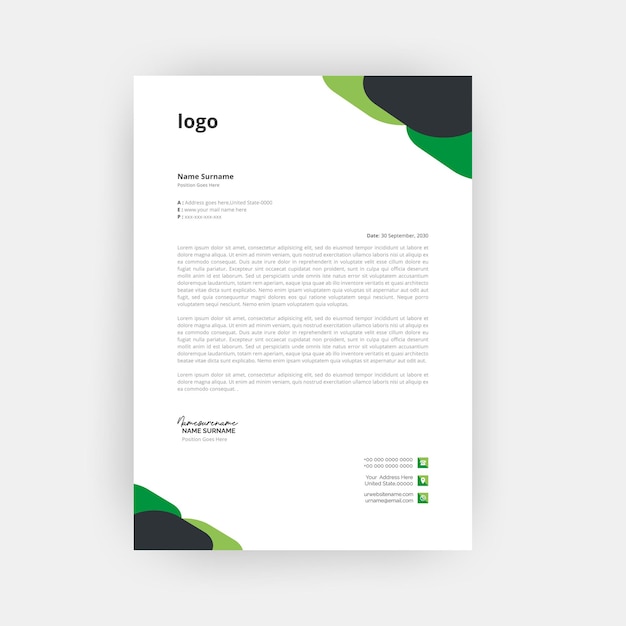 Vector business corporate letterhead template design