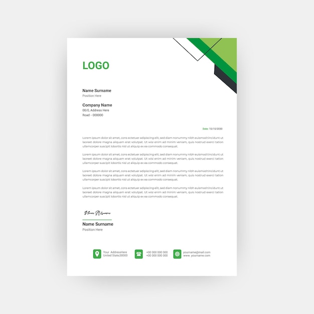 Business corporate Letterhead Template Design