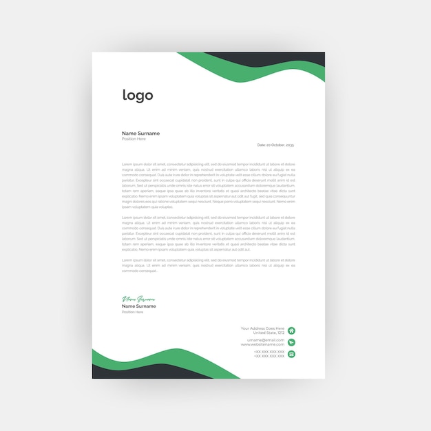 Vector business corporate letterhead template design