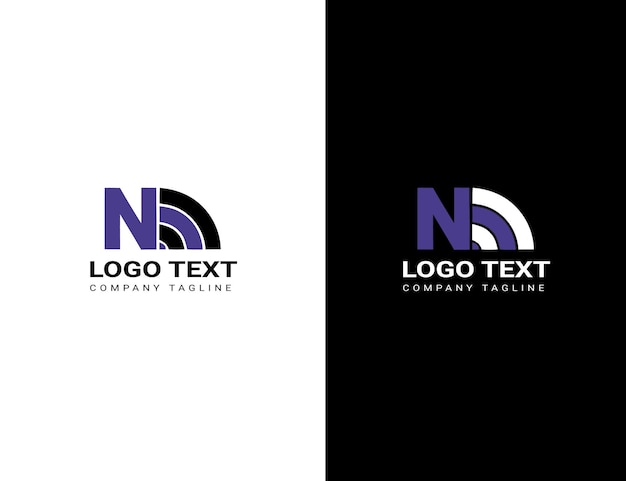 Design del logo della lettera n aziendale aziendale