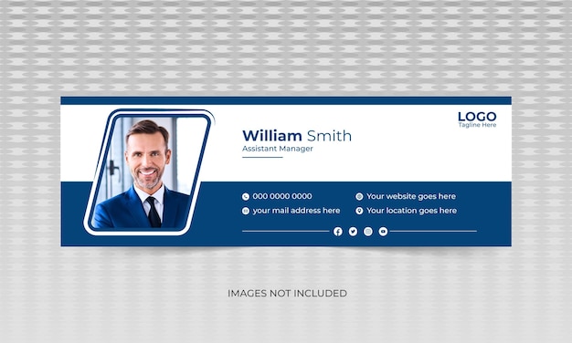 Business corporate personal email signature template or email footer, web  header design template