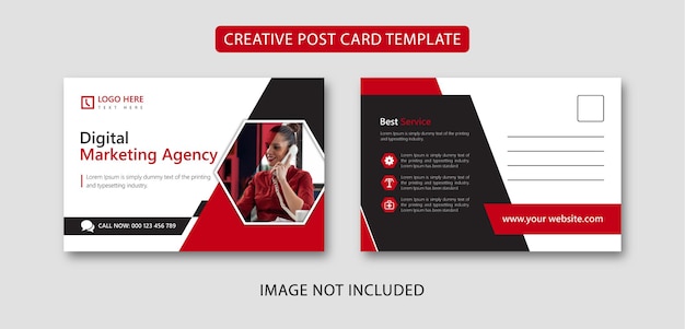 Business corporate postcard design template eps